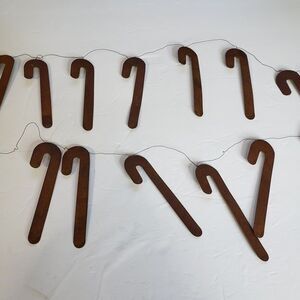 Primitive Christmas Decor Rusty Metal Candy Cane Garland Set of 4 Farmhouse